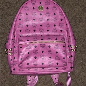 Large pink Mcm back pack